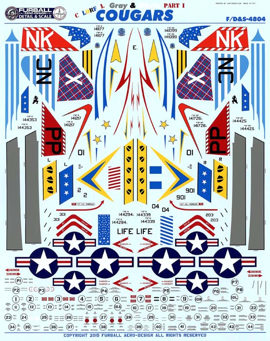 FDS048-004 Colorful Gray & White F9F-8 Cougars
