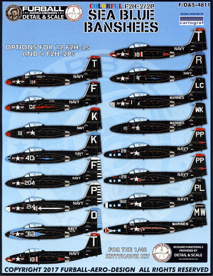 FDS048-011 1/48 F2H-2 "Colorful Sea Blue Banshees"