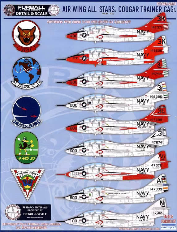FDS048-001 F9F-8T/TF-9J Cougar Air Wing All-Stars: Cougar Trainer CAGs