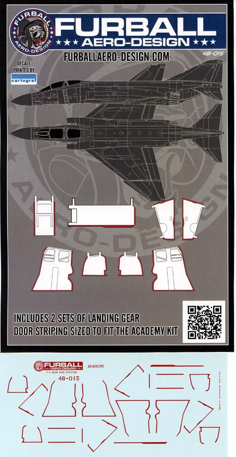 FUR048-015 F-4 LANDING GEAR DOOR STRIPING SET FOR THE ACADEMY KIT