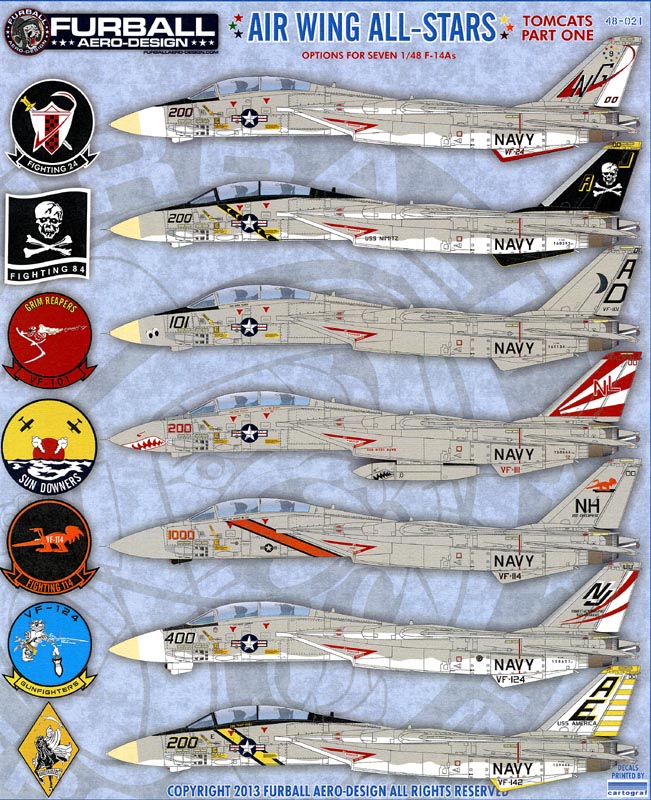 FUR048-021 1/48 Air Wing All-Stars F-14 Tomcats Part One
