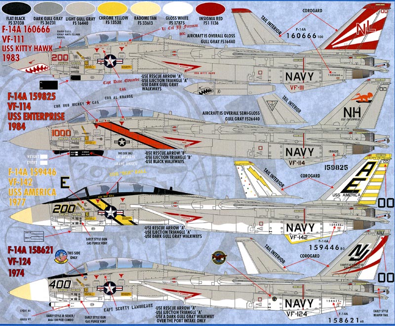 FUR048-021 1/48 Air Wing All-Stars F-14 Tomcats Part One