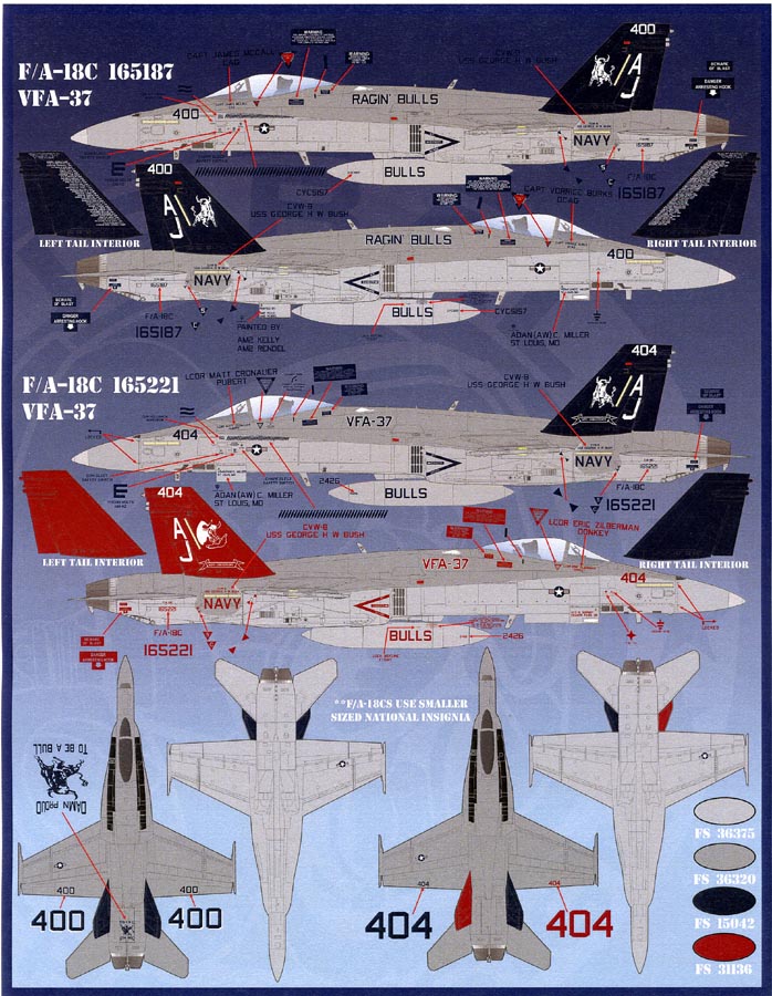 FUR048-066 1/48 F/A-18C/E/F; EA-18G "Team Factory: CVW-8 at War"