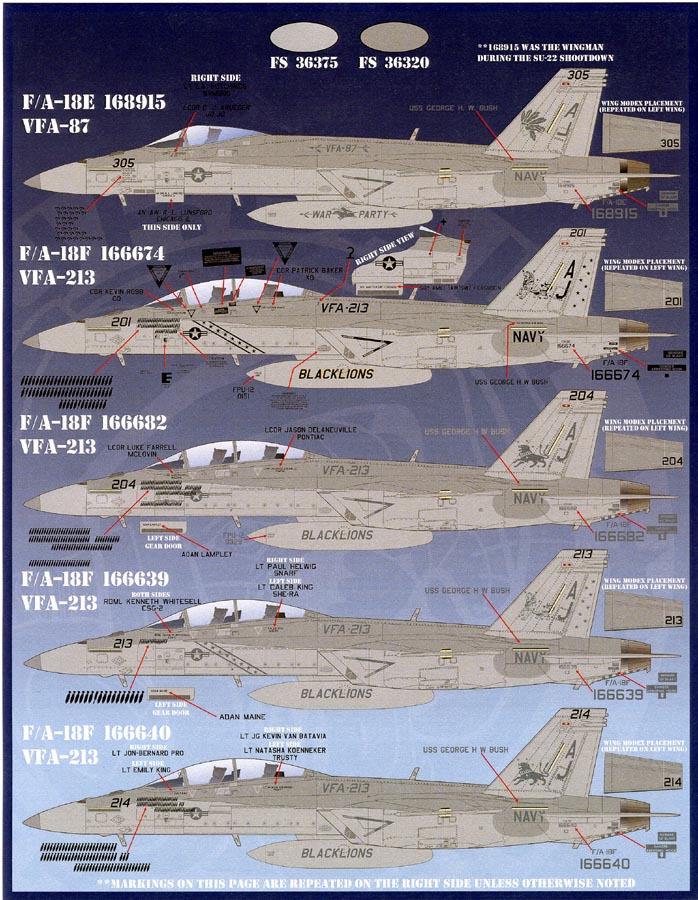 FUR048-066 1/48 F/A-18C/E/F; EA-18G "Team Factory: CVW-8 at War"