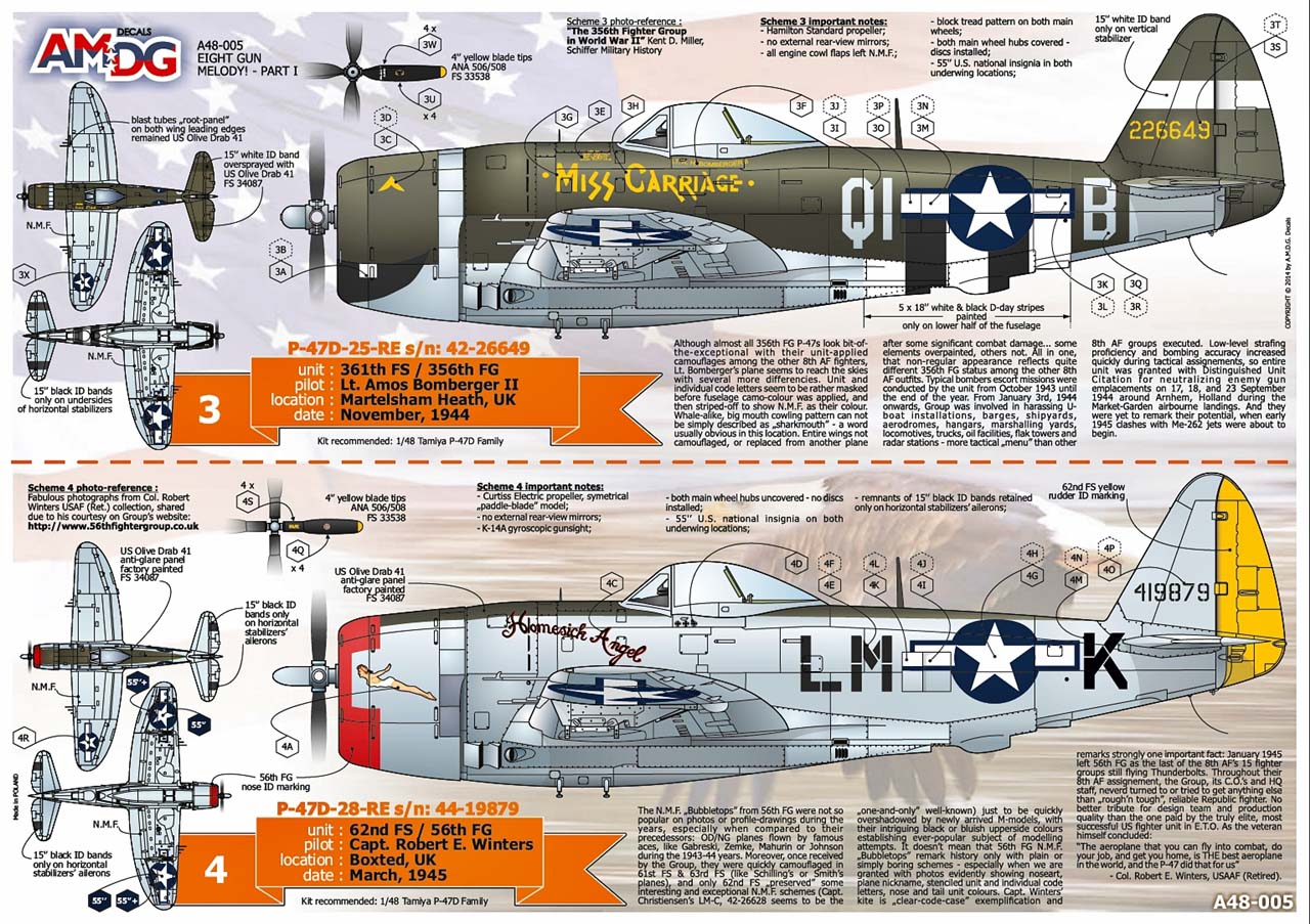 AMDG48-005 EIGHT GUN MELODY REPUBLIC P-47 THUNDERBOLTS OF 1939-45 USAAF UNITS PART 1