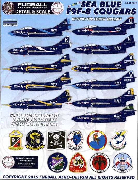 FDS048-003 Colorful Sea Blue F9F-8 Cougars