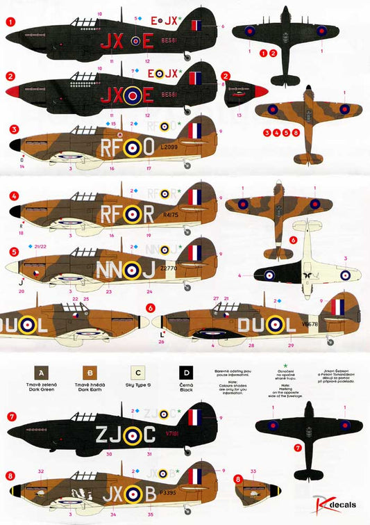 DKD048-008 Hawker Hurricanes of the Czechoslovak pilots in RAF