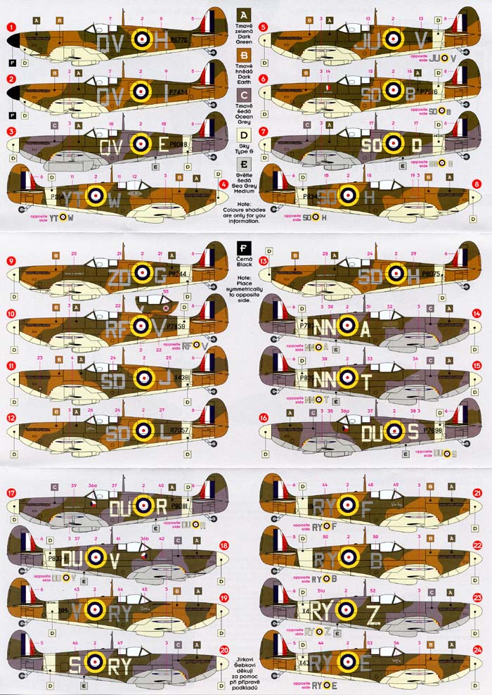 DKD072-025 Supermarine Spitfire Mk.I/II of Czechoslovak pilots in RAF