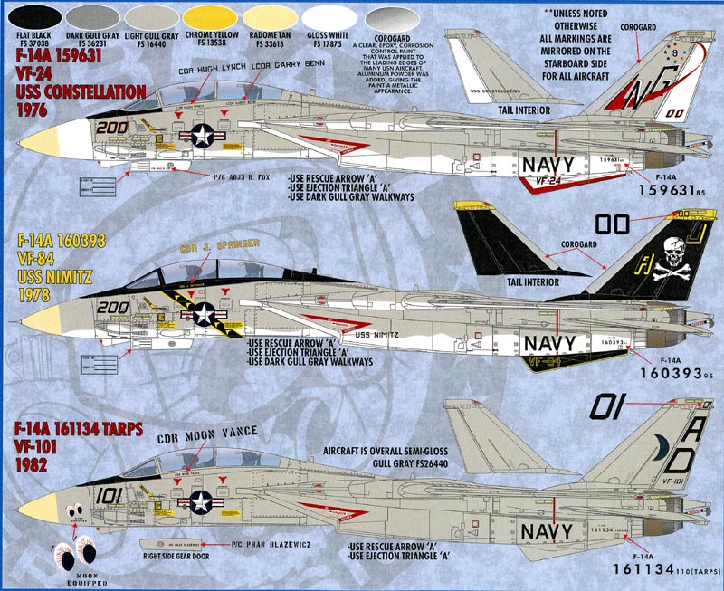 FUR048-021 1/48 Air Wing All-Stars F-14 Tomcats Part One