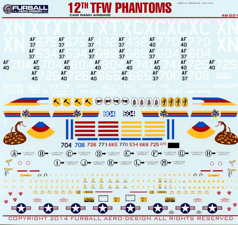 FUR048-031 F-4C 12TH TACTICAL FIGHTER WING PHANTOMS