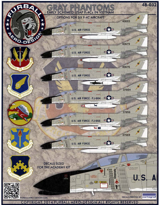 FUR048-032 F-4C GULL GRAY USAF PHANTOMS