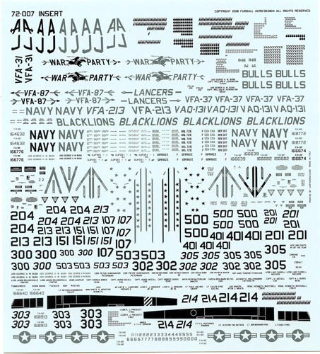 FUR072-007 1/72 F/A-18C/E/F; EA-18G "Team Factory: CVW-8 at War"